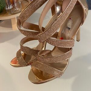 Elegant Gold Strappy Heels